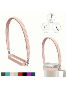 1 Pack Universal Durable Soft Silicone Non Slip Lightweight Water Bottle Carrier Strap Cup Holder Tumbler Accessory For Travel Outdoor Sports Gym Camping Hiking - A - View 11