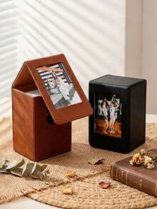 Madebyblanc Large Capacity 3 Inch And SQ Instant Photo Storage Box, Premium Faux Leather Texture All-In-One Display And Organizer Case For Square Photos, Gaming Cards, Trading Cards And Collectibles,Magnetic Flip Cover Design,Perfect For Living Room, Bedroom, Study And Office Display, Ideal Gift For Photography Lovers, Travel Enthusiasts And Memory Keeping,Foldable Design Photo Box, Display And Storage Integrated,Travel Essentials, Home Essentials - Multicolor - View 1