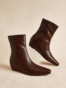 Rosivie Sepatu Bot Setengah Betis Wanita - Coklat - View 4
