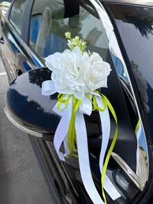 1PC Wedding Car Hood Flower Decoration Vehicle Bouquet Party Decor For Mirror Seat Belt Romantic Atmosphere Indoor Home Decoration - Multiple Styles - View 8