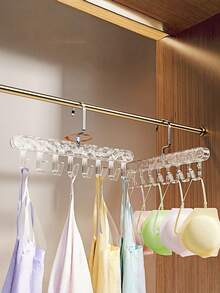 1pc Multi-Hook Metal Hanger For Camisoles, Multi-Functional Storage Organizer For Underwear And Tank Tops, Suitable For Home And Dormitory Use. - Multicolor - View 2