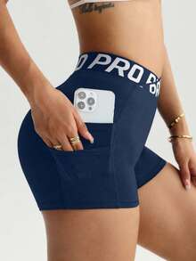 Velisys Velisys Letter Pattern Seamless Sports Shorts - Multicolor - View 6