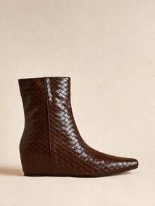 Rosivie Sepatu Bot Setengah Betis Wanita - Coklat - View 2
