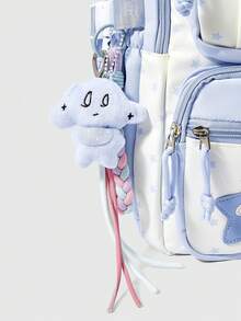 ROMWE Kawaii Blue Multi-Pocket Transparent Layer Display Backpack. - Blue - View 3