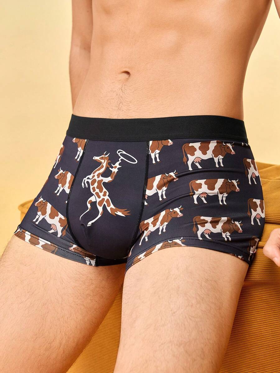 Notgurli Celana Dalam Boxer Kasual Pria dengan Motif Cetak Seluruh Permukaan - MultiWarna - View 1