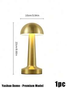 Rechargeable Mushroom Table Lamp, Brushed Metal Cordless Bedside Lamp, Minimalist LED Nightstand Lamp, Portable Desk Lamp For Bedroom Home Decor - one-size - View 12