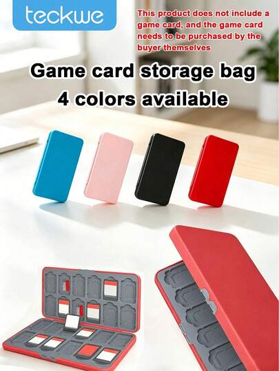 Teckwe Game Card Holder Case With 24 Game Cartridge Slots And 24 Micro SD Card Storage Spaces