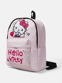 HELLO KITTY AND FRIENDS | SHEIN 粉色卡通角色印花後背包，多口袋可調節肩帶後背包 - 淺粉色 - 查看 6