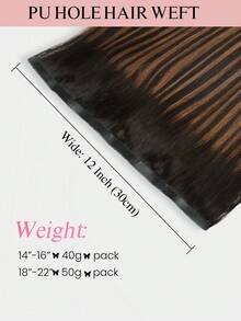 深棕色漸層蝴蝶髮束接髮 100% 真人 Remy 人髮 隱形 PU 孔洞 Genius Weft 可裁剪 不糾結 輕量 縫接 微珠髮束 立體陽光挑染 直髮髮束 14-22 英吋 - S2/6/2 - 查看 5