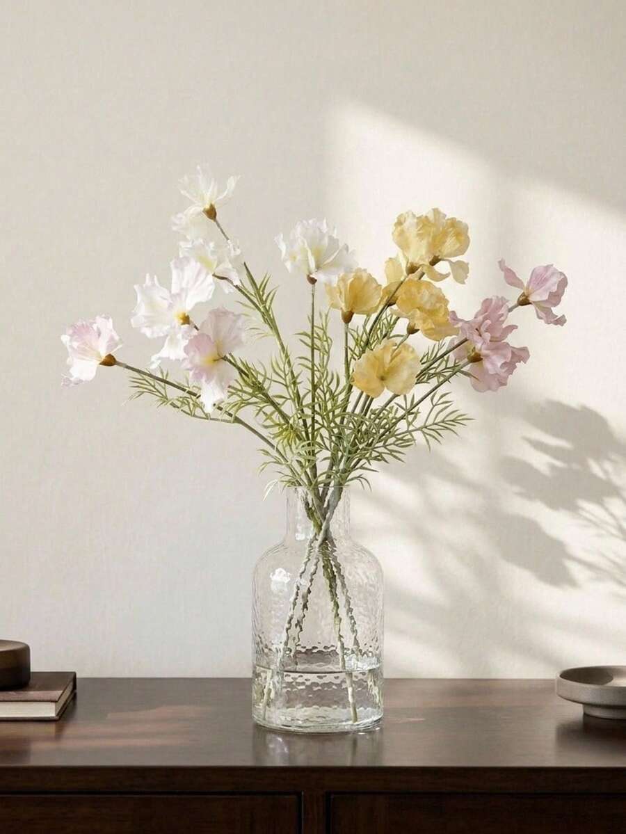 Cirelle 1件裝人造多色鳶尾花,仿真觸感花莖搭配皺褶花瓣,仿真花束花瓶填充花,居家餐桌中心裝飾,婚禮裝飾 - 彩色 - 查看 1
