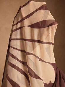 Swim Chiccia Penutup Tubuh Transparan Motif Bunga untuk Liburan Pantai Wanita - Burgundy - View 8