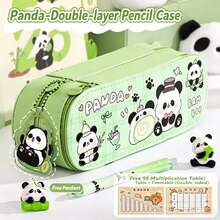 1PC PU Cartoon Double-Layer Pencil Bag,Stationery Pouch/Bag,Makeup Pouch,Pencil Organizer,Zipper Pencil Pouch3D Multifunctional Large Capacity Stationery Box For Teens, Back To School Gift - multicolor - View 12