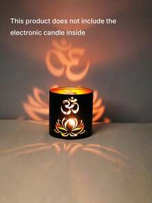 1/3 Stücke Diwali Metall Teelicht Kerzenhalter, Elefantenform Kerzenständer, Festival Schatten Projektion Dekoration für Party, Tisch & Zuhause Pooja Ornamente - rund - Übersicht 14