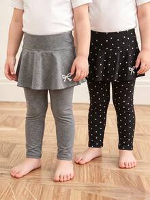 Elladie kids 2件組女孩休閒蝴蝶圖案印花裙子與內搭褲套裝 - 彩色 - 查看 4
