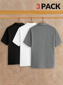 HIMLAND 3件組夏季男士極簡冰絲觸感短袖 Polo 衫 - 彩色 - 查看 2