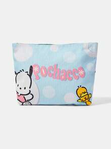 HELLO KITTY AND FRIENDS | SHEIN 1個卡通印花燈芯絨拉鍊化妝包，輕量多功能內襯化妝收納包 - 鴨子 - 查看 2