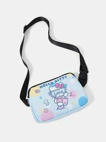 HELLO KITTY AND FRIENDS | SHEIN 淺藍色系圖案腰包，可調節肩帶信使包，休閒百搭 - 卡通 - 查看 6