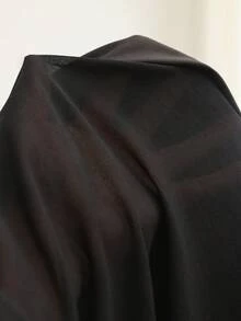 Balvessa 2026新款女款長袖襯衫，垂領設計與不對稱下擺 - 黑色 - 查看 4
