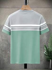 NEOREFINED Men's Summer Casual Colorblock Patchwork Short Sleeve T-Shirt - Multicolor - View 3