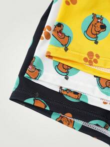 SCOOBY-DOO X SHEIN Young Boys Comfortable Cartoon Print Trunks - Black and White - View 5