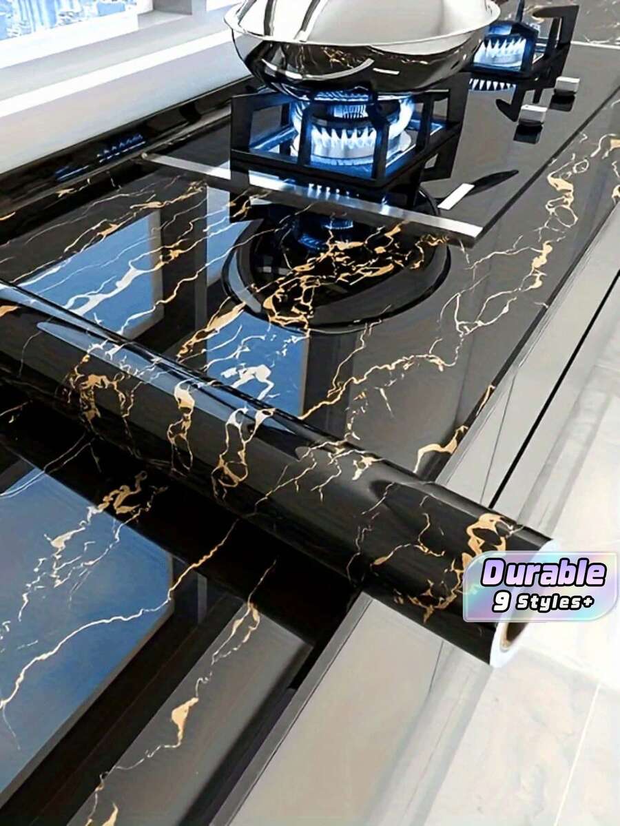 Stiker Dinding Dapur Aluminium Foil Perekat Sendiri untuk Kabinet Tahan Minyak dan Air, Kompor Tahan Lembap, dan Penggunaan Khusus Dapur. - warna-warni - View 1