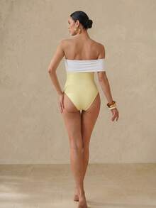 Swim Oasis 26SS 春夏優雅露肩蝴蝶結連身泳衣 女款 - 彩色 - 查看 2