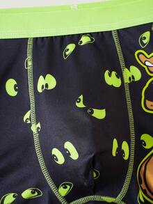 SCOOBY-DOO X SHEIN Men's Casual Comfortable Cartoon Print Boxer Briefs - Black - View 3