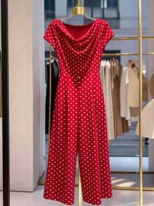 GlowEve CURVE White Elegant Commuter Comfortable Plus Size Jumpsuit For Girls - Red - View 1