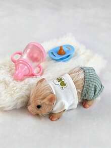 MINKOJA 1PC Silicone Piglet Doll About 12cm Lifelike Exquisite Little Pig Dolls Desktop Decoration, Birthday Gift, Decompression Toy - Bow pig - View 9