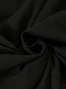 SHEIN 青少年女孩 3件組/套圓領：寬鬆街頭風丹寧效果長褲、短版背心、長袖連帽網紗運動衫 - 時尚款 - 黑色 - 查看 5