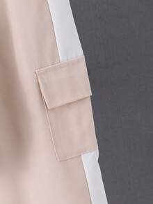 SHEIN Conjunto de 2 piezas de chaqueta con capucha y pantalones cargo con bloques de color y patchwork para niño - Multicolor - Ver 6