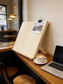 1pc Adjustable Desktop Easel Wooden Painting Drawing Board Stand Sturdy Folding Portable Tiltable Art Craft Display Holder For Studio Home School Painting Sketching Calligraphy - multicolor - View 6