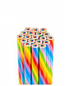 6/12/24/48pcs 7-In-1 Rainbow Striped Pencils, Multi-Color Single Core Poplar Wood Creative Drawing Pencils For Kids Sketching - multicolor - View 12
