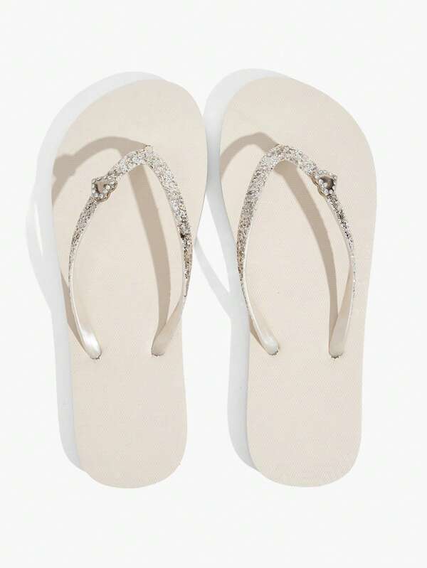 Grefit Women's Flip-Flops, Wild Leopard Print And Rhinestone Flip-Flops, Rose Gold With Flash Rhinestones, Seaside Vacation Fashion Women's Shoes Summer
