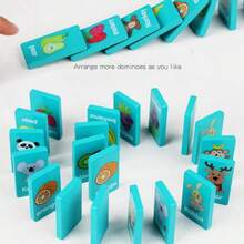 Montessori Toy 4 In 1 Game Set: Connect Four, Matching, Dominoes, Word Game For Kids' Intelligence Development, Tabletop Game, Children's GiftsSchool, Student,Stationery,School Supplies - Multicolor - View 7