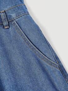 Slaydiva Women's Autumn Utility Denim Jumpsuit - Blue - View 5