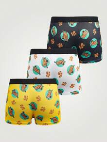 SCOOBY-DOO X SHEIN Young Boys Comfortable Cartoon Print Trunks - Black and White - View 2