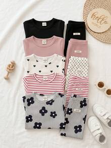 SHEIN 5PCS Baby Girls Bottoms - Multicolor - View 2