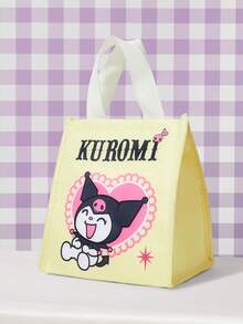 HELLO KITTY AND FRIENDS | SHEIN 黃色可愛角色與愛心印花保溫便當袋，學生用保溫食物手提袋 - 卡通-5 - 查看 1