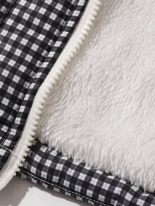 Dazy Kids Young Boy Autumn/Winter Casual Versatile Plaid Warm Sleeveless Vest - Black and White - View 8