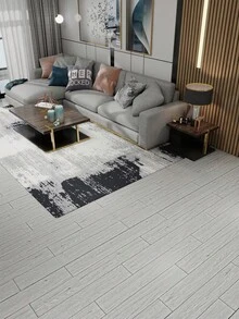 Haus Hana 1卷浅灰色木纹自粘地板贴纸，可选宽度11.8英寸/17.5英寸，防水自粘乙烯基地板贴，附赠安装套件，可移除防滑，适合租房者，可用于家居DIY翻新。 - 橡木地貼-淺灰 - 查看 12