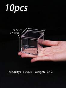 10/20 Packs Clear Lidded Acrylic Display Boxes - Square Clear Cube Containers, Ideal For Candies, Home & Office Decor, Parties, Wedding Favors, Valentine's Day Events And Multi-Purpose Storage, Gift Boxes, Jewelry And Mor - Multicolor - View 15