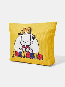 HELLO KITTY AND FRIENDS | SHEIN 1個卡通印花燈芯絨拉鍊化妝包，輕量多功能內襯化妝收納袋 - 動物 - 查看 5