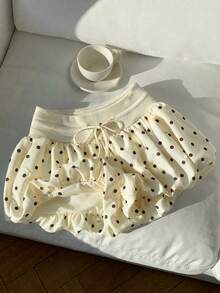 Comfortcana 女款腰部綁帶波點圖案鬱金香裙褲 - 彩色 - 查看 4