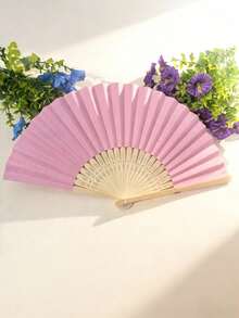 Portable Foldable Bamboo Hand Fan, Decorative Fan For Summer Outdoor Wedding Party Church Decor, Home Decor, Commute, Elegant Ladies Gift, Fashion Accessory, - Multicolor - View 14