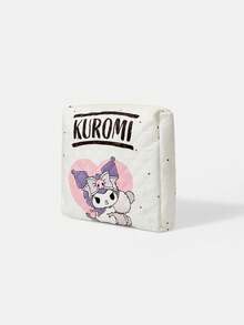 HELLO KITTY AND FRIENDS | SHEIN 白色愛心圖案化妝包，便攜式拉鍊收納袋，附可愛角色印花 - 卡通-2 - 查看 6