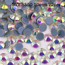 DMC Round SS6- SS50 2mm-10mm Clear And Crystal AB High Quality Hotfix Stones Hot Fix Rhinestone Glitter Flatback Crystal Strass Iron On Rhinestones For Garment Sewing & Fabric Dress Bag Shoes Decorations - Black and White - View 19