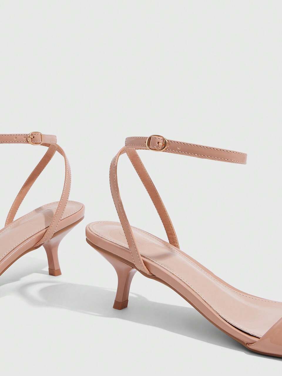 CUCCOO SZL Women's Summer High Heel Sandals 5.5CM Beige Multi-Strap Kitten Heel High Heels Commute Party Sexy Date Fashion High Heel Sandals