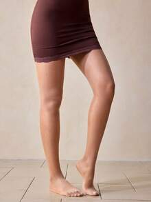 Veilyse Plus Size Women Silk Glossy Stockings, Black And Skin Color, Extra Large - Apricot - View 6