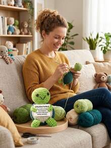 POKOJA LAND 1 Hand-Crocheted Desktop Ornament: Cute Turtle Design-Perfect As A Thank-You Gift For Boyfriends, Girlfriends, Colleagues, Or Family; Ideal For Expressing Appreciation, Showing Support, Creative Parties, Holidays, Children's Plush Toys, Or Room Decor - Multicolor - View 3